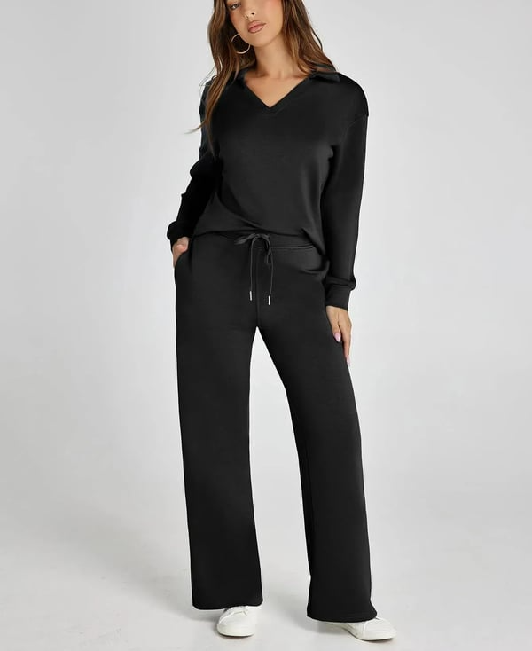 Casual Dames Sweatsuit – 2-Delige Set met Lange Mouwen