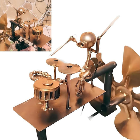 Handgemaakte Metalen Drummer Windmolen