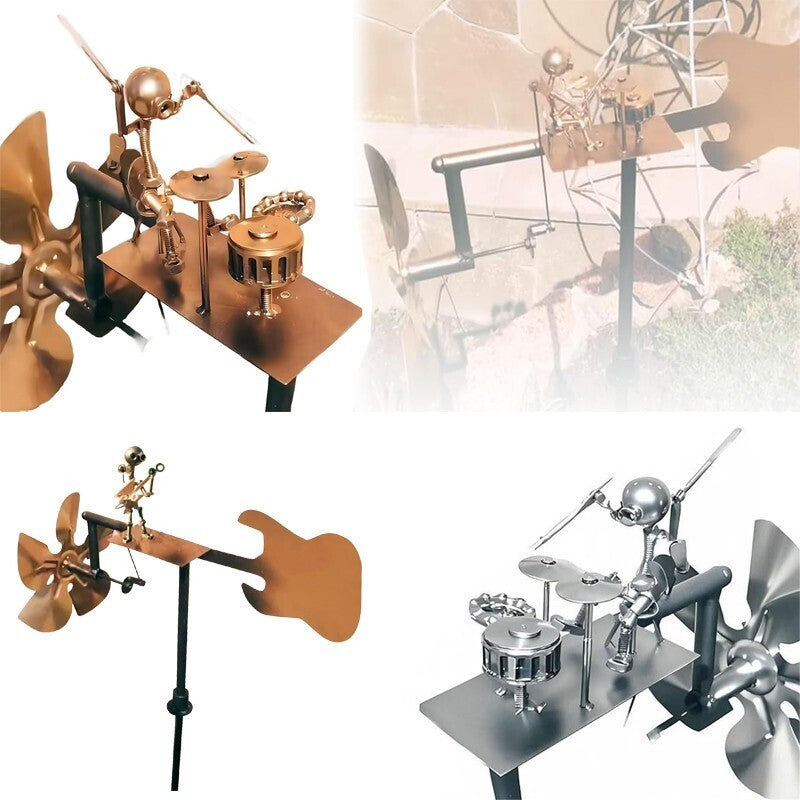 Handgemaakte Metalen Drummer Windmolen