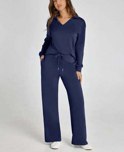 Casual Dames Sweatsuit – 2-Delige Set met Lange Mouwen
