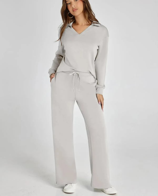 Casual Dames Sweatsuit – 2-Delige Set met Lange Mouwen