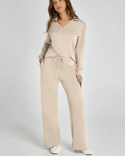 Casual Dames Sweatsuit – 2-Delige Set met Lange Mouwen