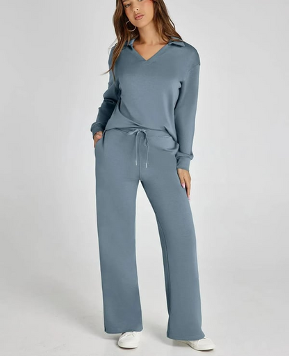 Casual Dames Sweatsuit – 2-Delige Set met Lange Mouwen