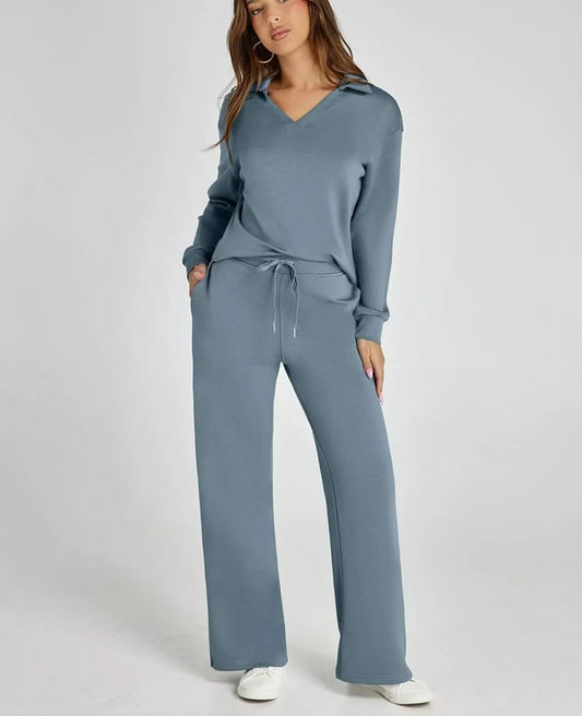 Casual Dames Sweatsuit – 2-Delige Set met Lange Mouwen
