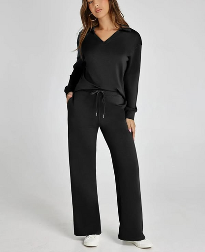 Casual Dames Sweatsuit – 2-Delige Set met Lange Mouwen